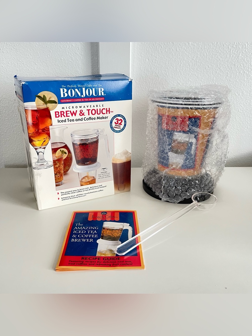 New BONJOUR BREW TOUCH ICED TEA COFFEE MAKER Microwaveable Black